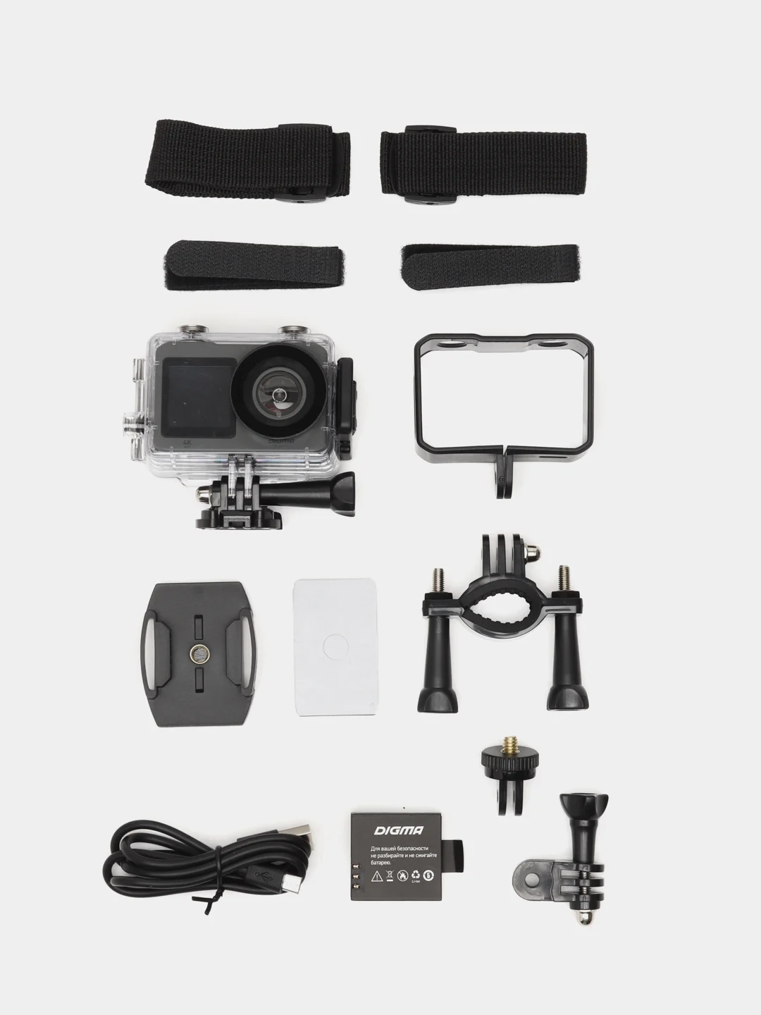 Экшн-камера Digma DiCam 520 4K, WiFi, серый dc520