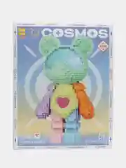 Зеленый конструктор детский, 3D, Bearbrick "Медведь", со подсветкой