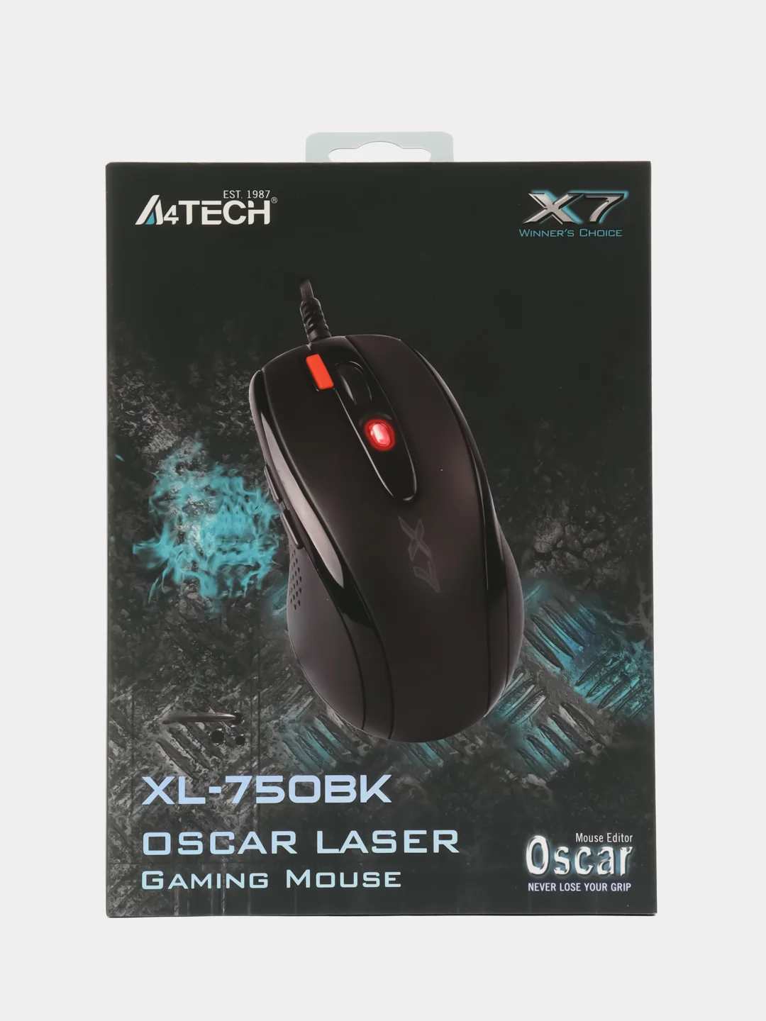 Мышь игровая A4TECH XL-750BK, лазерная, проводная, USB, черная