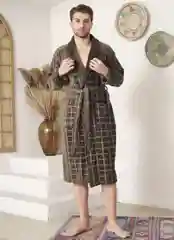 Оливковый мужской махровый халат