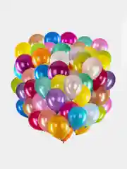 Шарики воздушные набор на праздник 100 штук 30 см, металлик ассорти, Brauberg Kids, 591878