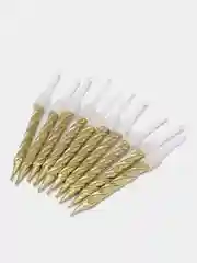 Золотой свечи для торта, 10 штук