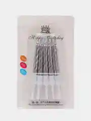 Серебряный свечи для торта, 10 штук