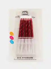 Красный набор свечей для торта, средние, "Happy Birthday"