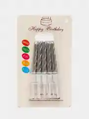 Розовый набор свечей для торта, средние, "Happy Birthday"