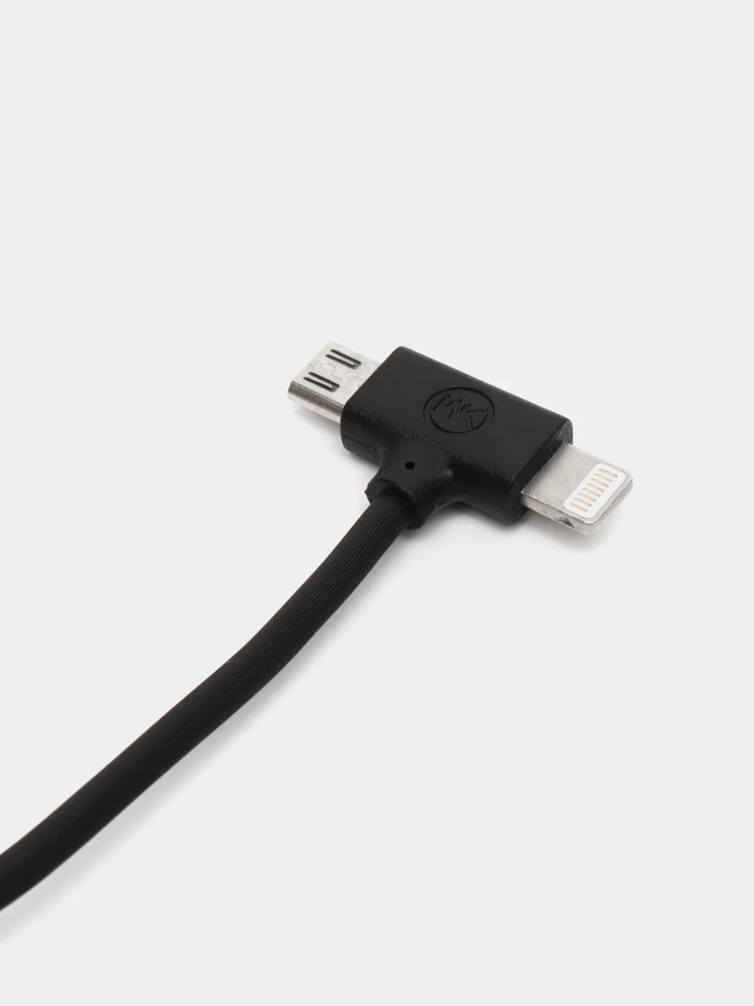 Белый кабель WK WDC-008 Axe, 2 в 1, с разъемами, Micro USB-Lightning
