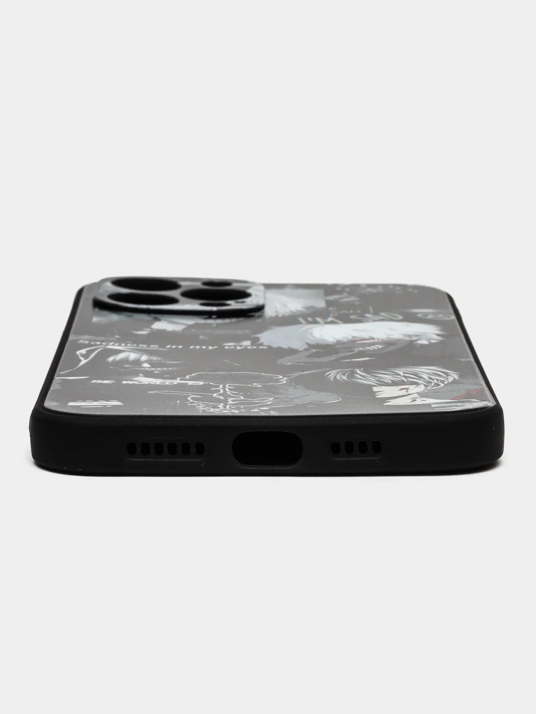 Бордовый чехол на iPhone 15, 14, 13, 12, 11 Pro, Max, Plus, Mini, Xr, X, Xs,  с принтом аниме