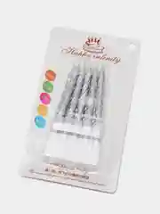 Серебряный набор свечей для торта / свечи 10шт