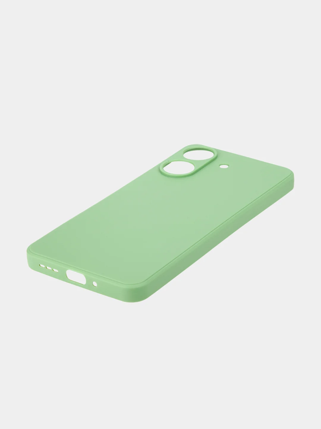 Зеленый чехол для Poco C65, Xiaomi Redmi 13C матовый/прозрачный BROSCORP силиконовый, защита камер
