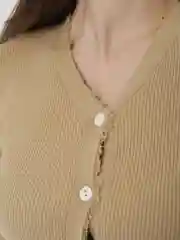 Бежевый кардиган женский, в рубчик, с пуговицами, школьный, осенний