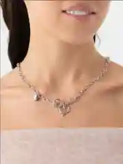Белый подвеска с цепочкой на шею, кулон "Сердце"