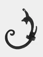 Серебряный серьги каффы "Кошка", на всё ухо