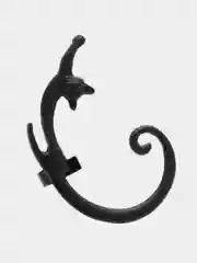 Черный серьги каффы "Кошка", на всё ухо