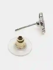 Серый меланж комплект украшений женский: цепочка и серьги, сердце, клевер, жемчуг