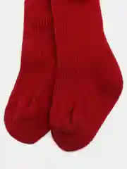 Алый колготки детские, новогодние, с аппликацией, 0-12 месяцев