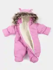 Бордовый комбинезон для новорождённых, зимний, с капюшоном