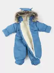 Серый комбинезон для новорождённых, зимний, с капюшоном