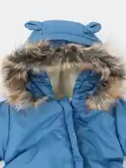 Серый комбинезон для новорождённых, зимний, с капюшоном