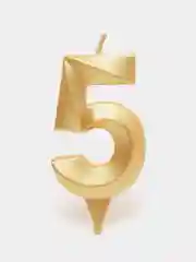 Золотой свеча в торт "Цифра", 7 см