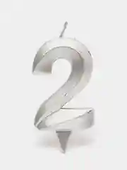 Серебряный свеча в торт "Цифра", 7 см