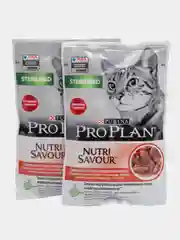Влажный корм  Pro Plan Nutri Savour для стерилизованных кошек, кастрированных котов, 2 штуки х 85 грамм