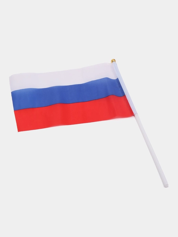 Флаг России, 14 х 21 см, шток 30 см