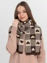 Коричневый шарф зимний, 176 х 30 см