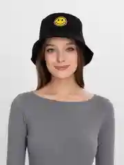 Черный панама со смайлом