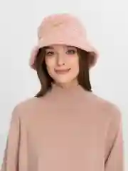 Кораллово-розовый утепленная панама с нашивкой