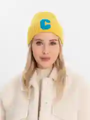 Желтый утепленная шапка бини унисекс