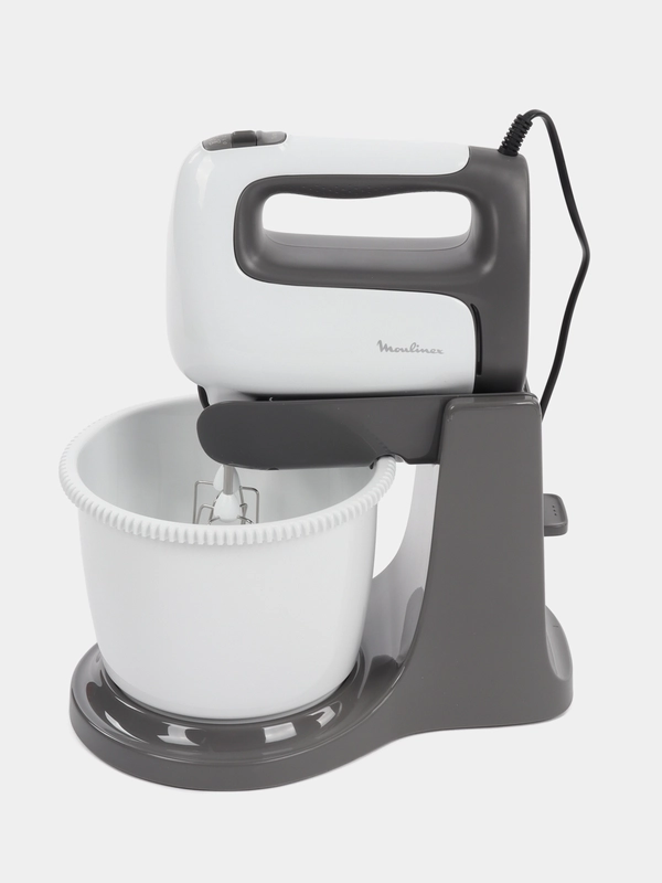 Миксер Moulinex HM464110, с чашей, белый и черный