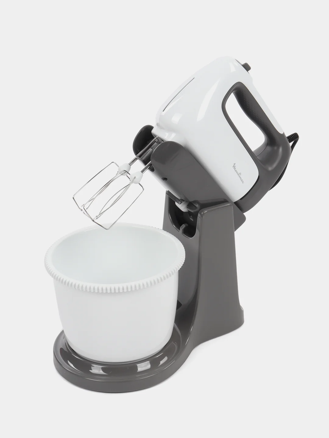 Миксер Moulinex HM464110, с чашей, белый и черный