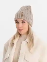Бежевый шапка женская зимняя КЕТ на флисе