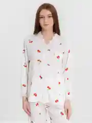 Белый пижама женская, шелковая