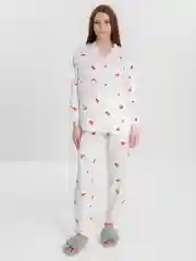 Белый пижама женская, шелковая