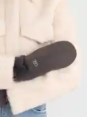 Угольный варежки замшевые