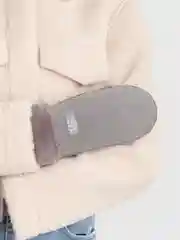 Серый варежки замшевые
