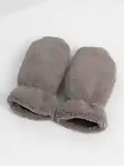Тёмно-серый варежки зимние, меховые
