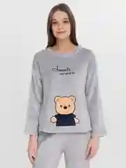 Серый женская пижама, мягкая, тёплая, плюшевая, костюм женский, пижама со штанами