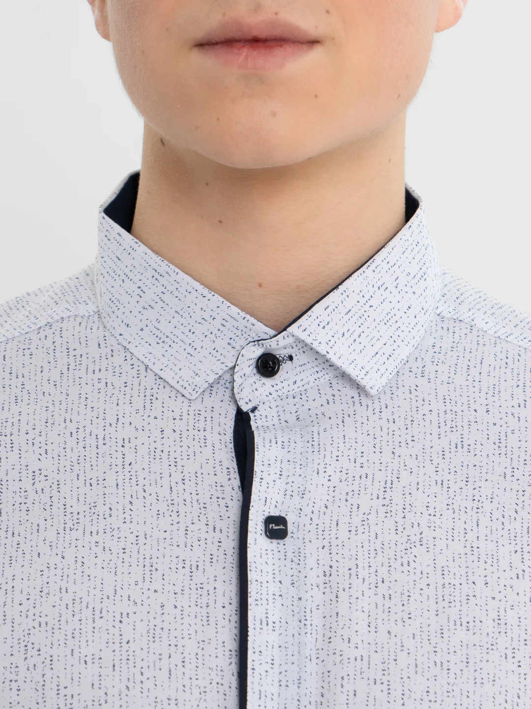 Белый рубашка мужская, классическая, с длинным рукавом, Slim Fit