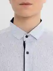 Белый рубашка мужская, классическая, с длинным рукавом, Slim Fit