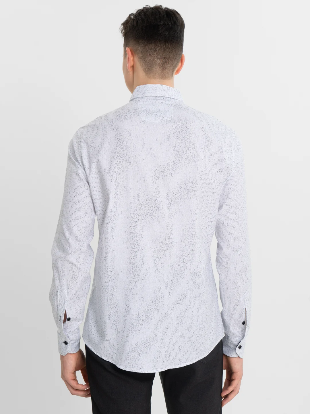 Белый рубашка мужская, классическая, с длинным рукавом, Slim Fit