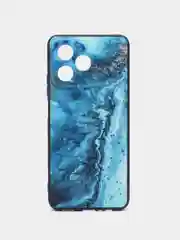 Тёмно-бирюзовый чехол для Realme C53 / C51 / Note 50 (Реалми С53/С51/Ноут 50), с принтом