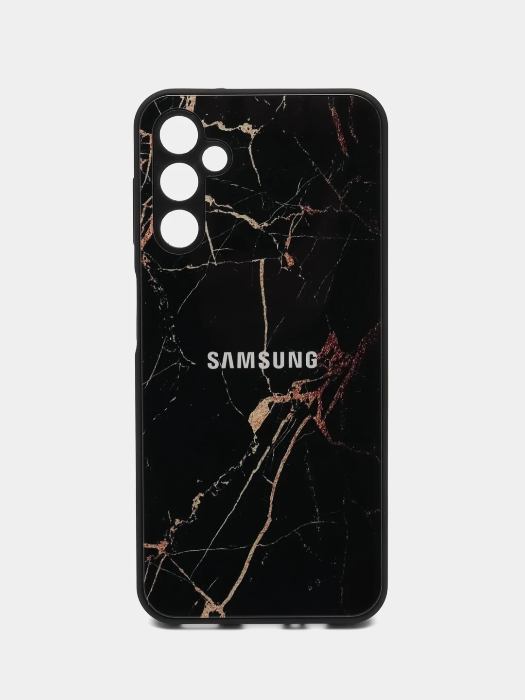 Черный чехол для Samsung Galaxy A14 (Самсунг Галакси А14), пластиковый, глянцевый