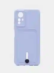 Лавандовый чехол на Redmi Note 12S (Редми Нот 12с), силиконовый, с карманом для карты