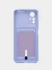 Лавандовый чехол на Redmi Note 12S (Редми Нот 12с), силиконовый, с карманом для карты
