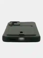 Тёмно-зелёный чехол на Redmi Note 12S (Редми Нот 12с), силиконовый, с карманом для карты
