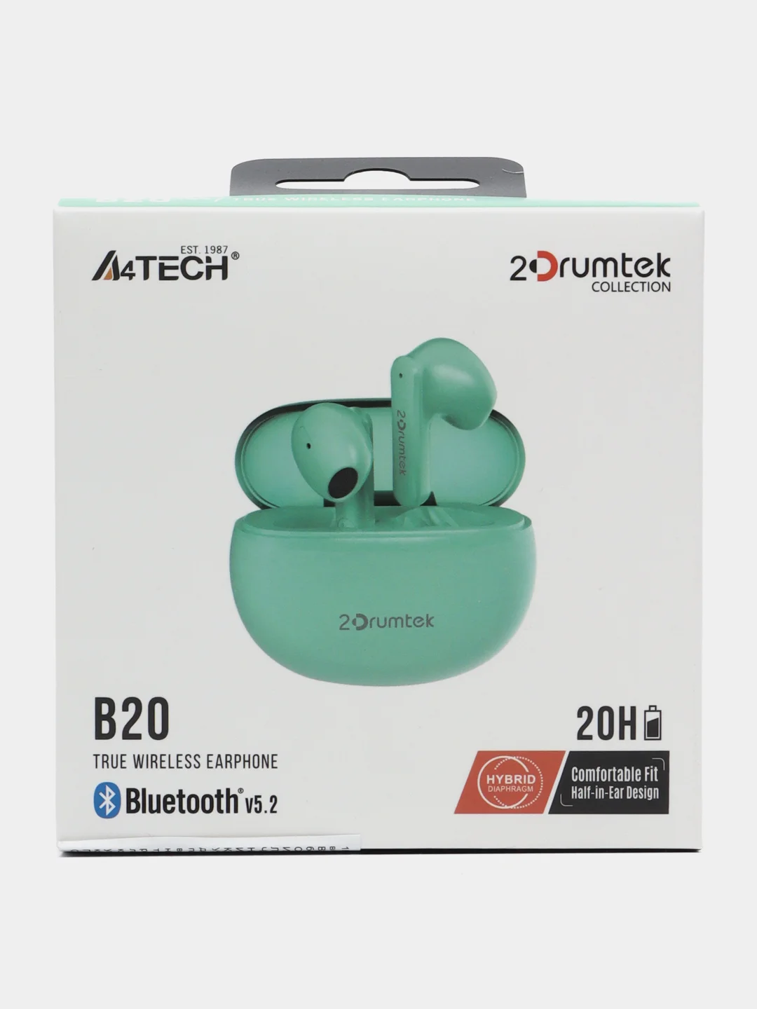 Наушники вкладыши Bluetooth A4TECH 2Drumtek B20 TWS, мятный