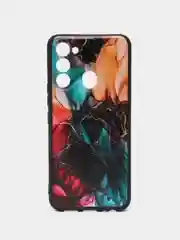 Фиолетовый силиконовый чехол для Tecno Spark Go 2022/Spark 8C (Спарк 8С), с принтом, с рисунком