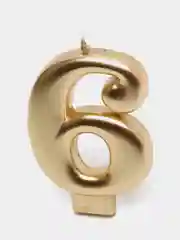 Свеча-цифра для торта, золотая, 8 см